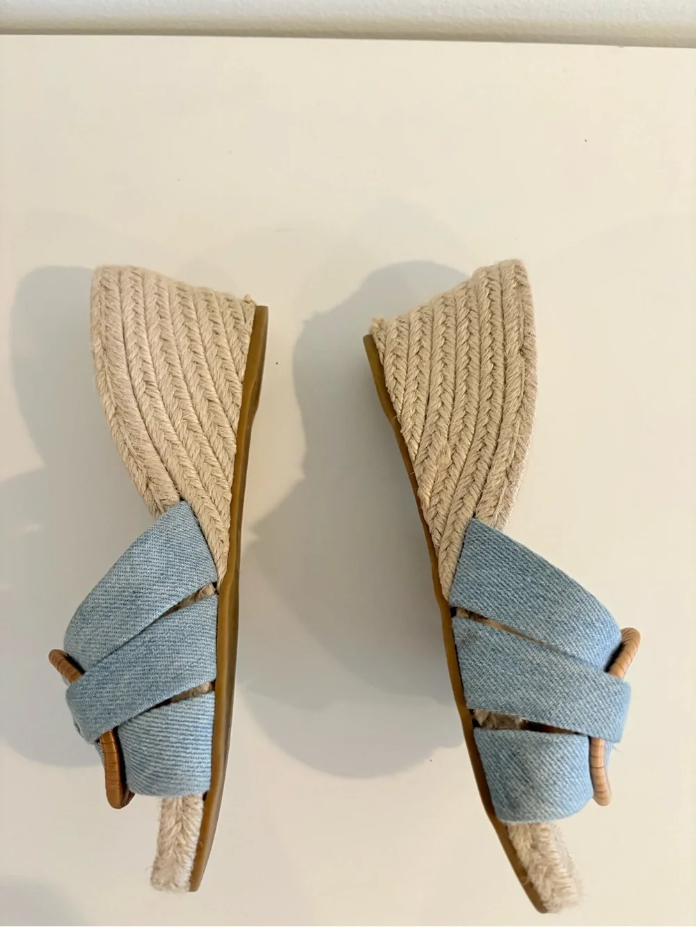 Veronica Beard || Ivy Woven Wedge Espadrille Sandals Denim Blue 5